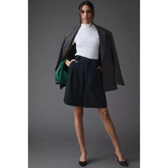 NEW Anthropologie Maeve Relaxed Trouser Shorts 4 NWT navy Size 6 - Picture 4 of 9